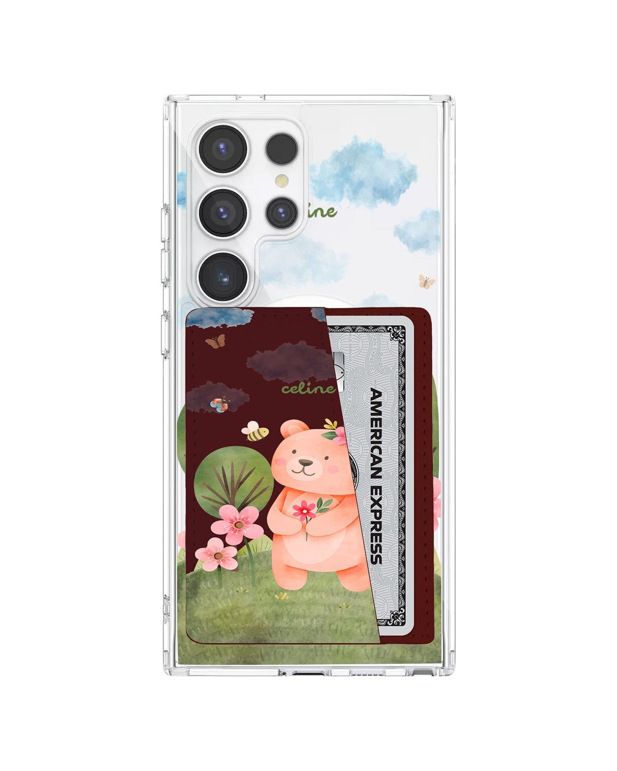 Android Leather Wallet Case - Bear In Spring