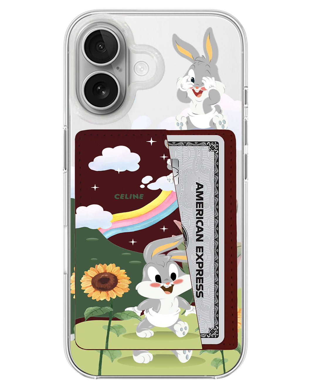 iPhone Leather Wallet Case - Happy Baby Bugs