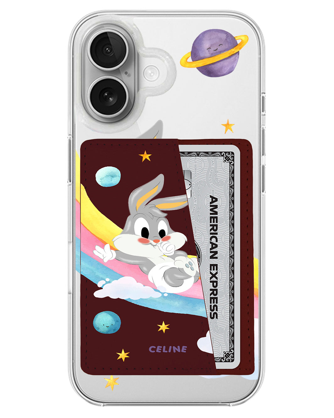 iPhone Leather Wallet Case - Baby Bugs Dream