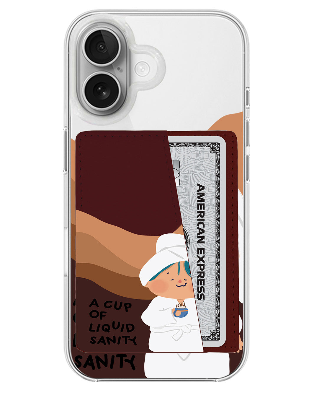 iPhone Leather Wallet Case - Shower Time