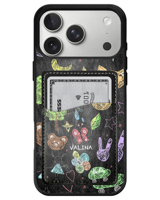 iPhone Phone Wallet Case - Chalkboard