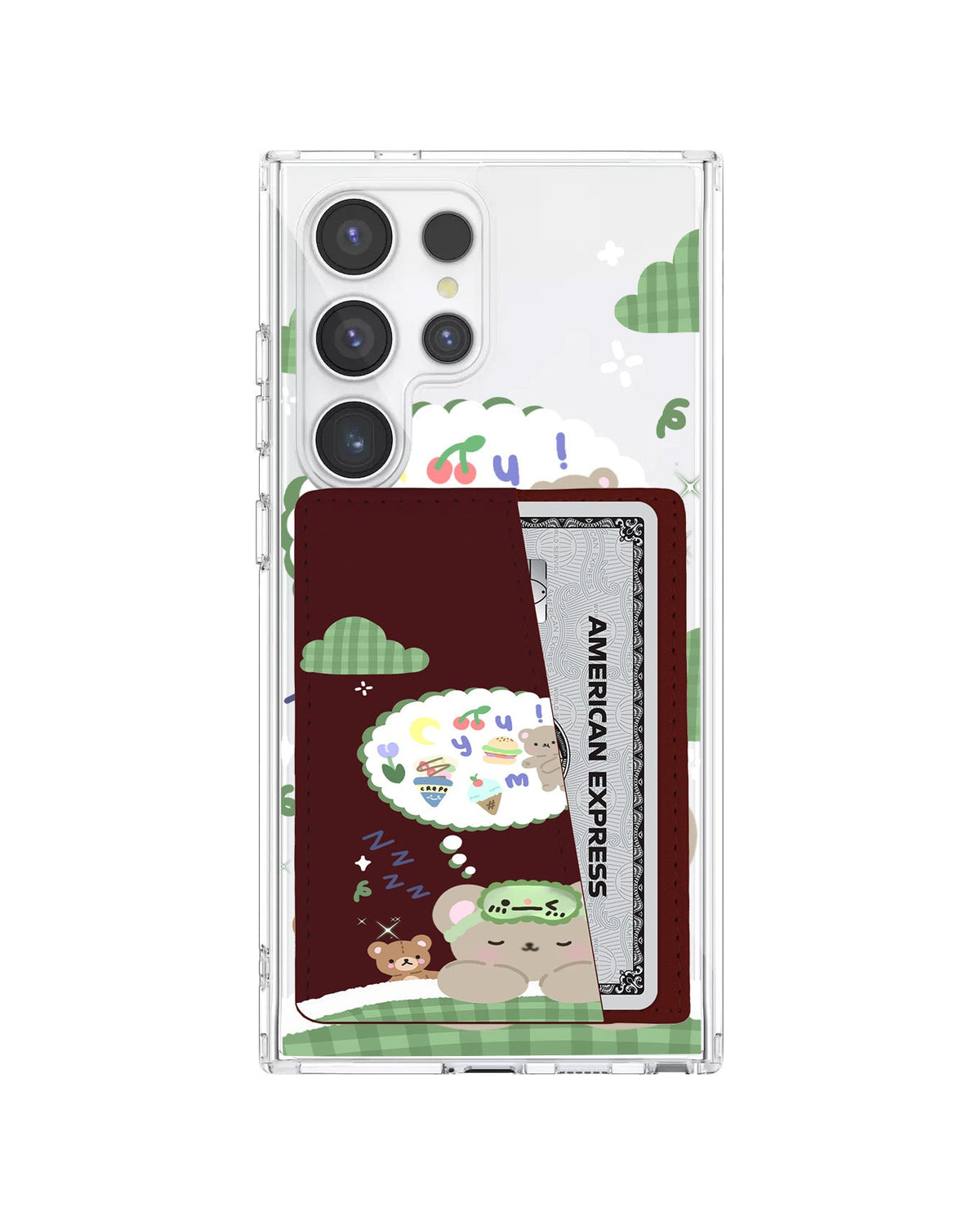 Android Leather Wallet Case - Dreaming Teddy