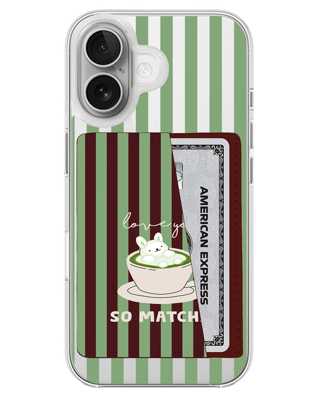 iPhone Leather Wallet Case - Matcha Love