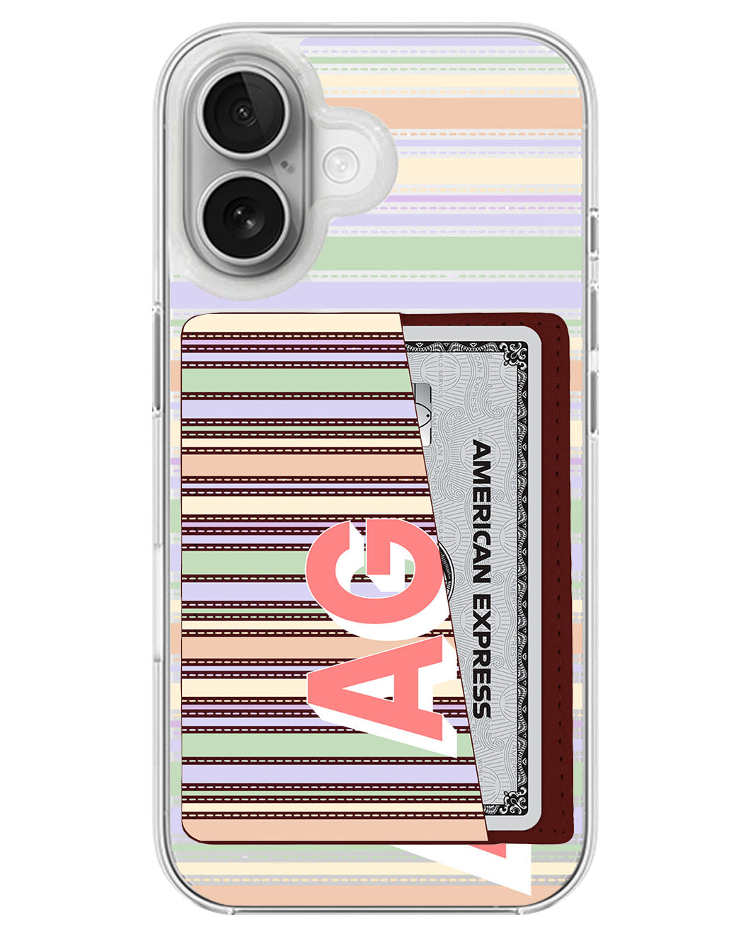 iPhone Leather Wallet Case - Dreamy Pastels 1