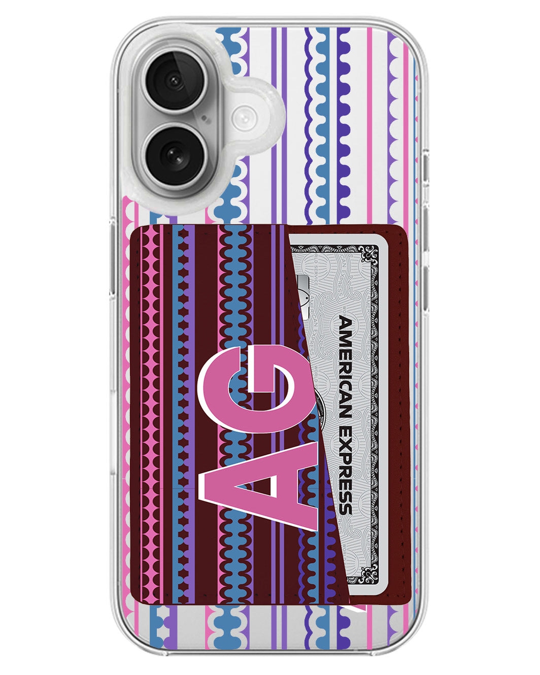 iPhone Leather Wallet Case - Purple Harmony