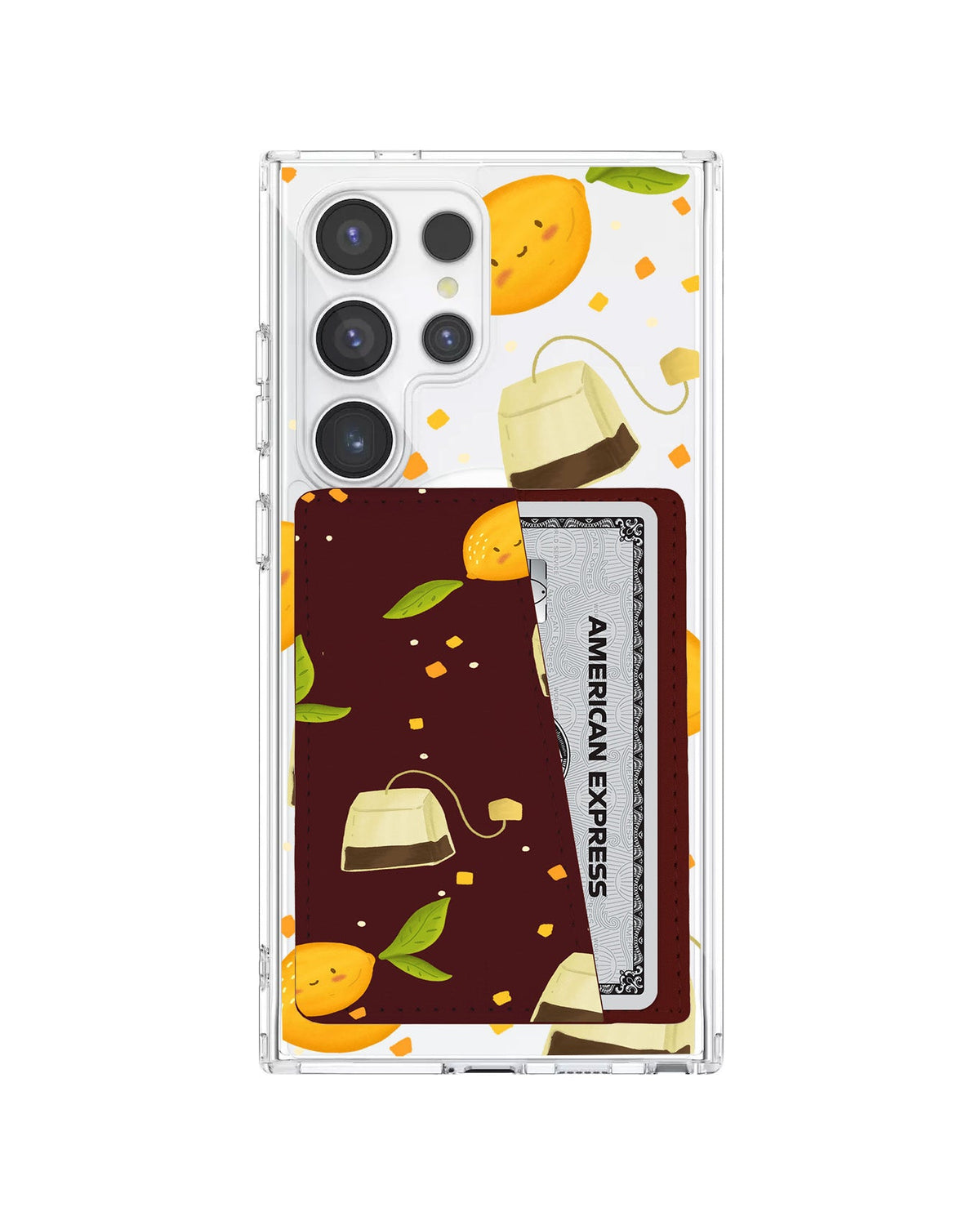 Android Leather Wallet Case - Lemon Tea