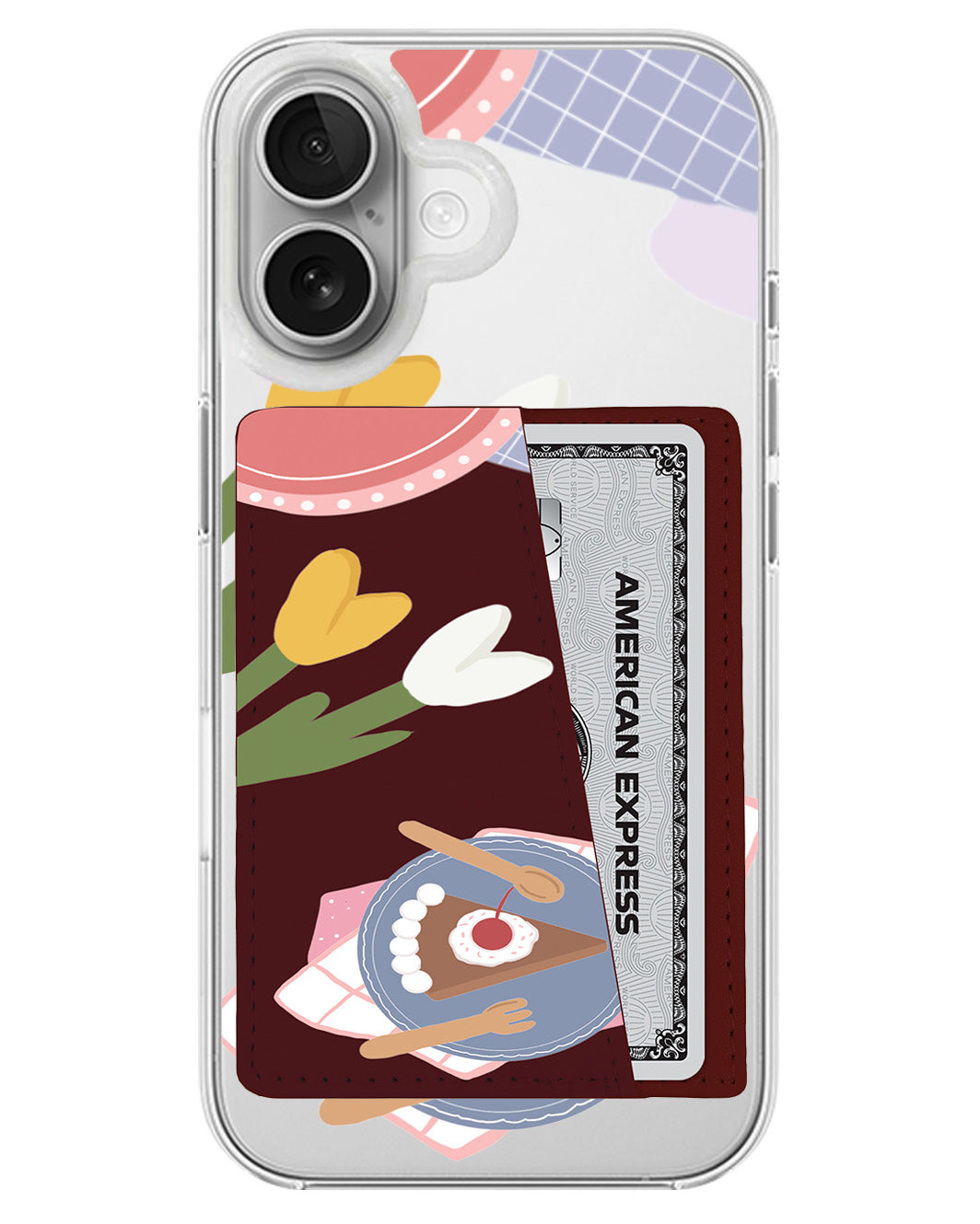 iPhone Leather Wallet Case - Picnic Day Cake