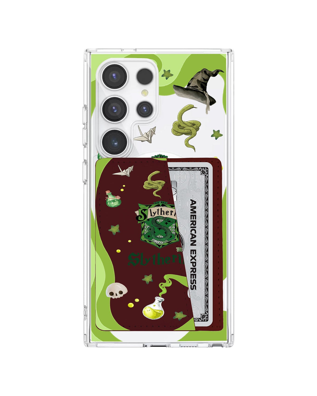 Android Leather Wallet Case - Slytherin