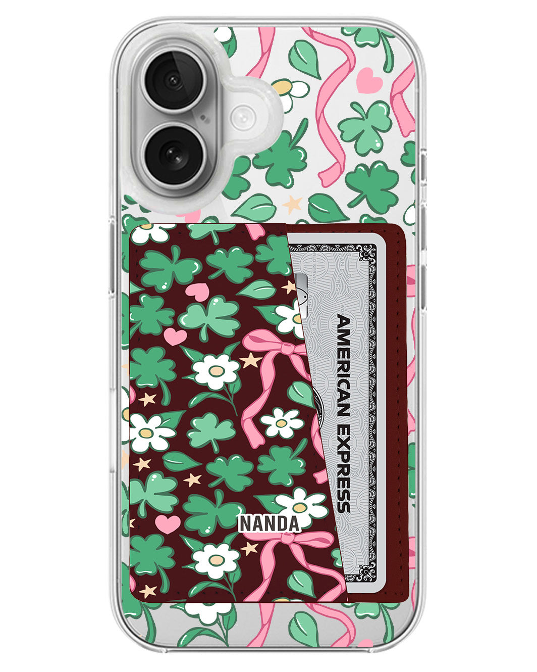 iPhone Leather Wallet Case - Lucky Clover