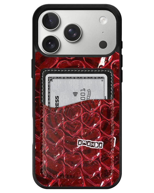 iPhone Phone Wallet Case - Spiral Hearts