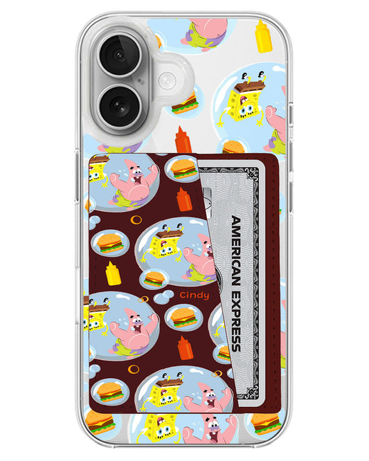 iPhone Leather Wallet Case - Bubble Patty