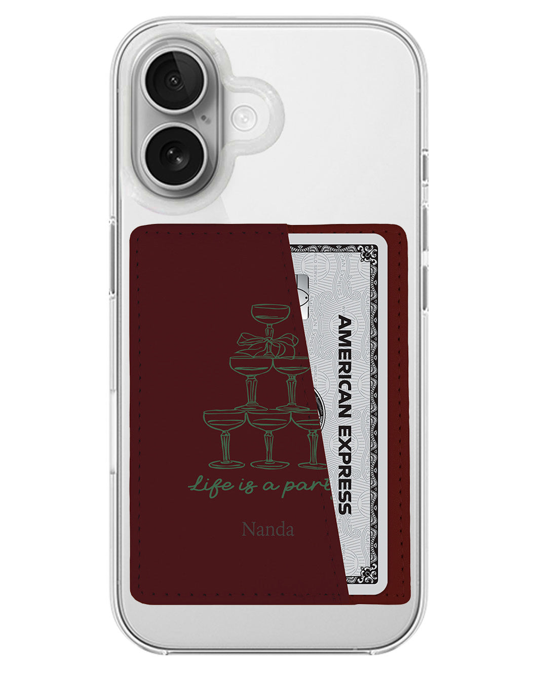 iPhone Leather Wallet Case - Life Is A Party