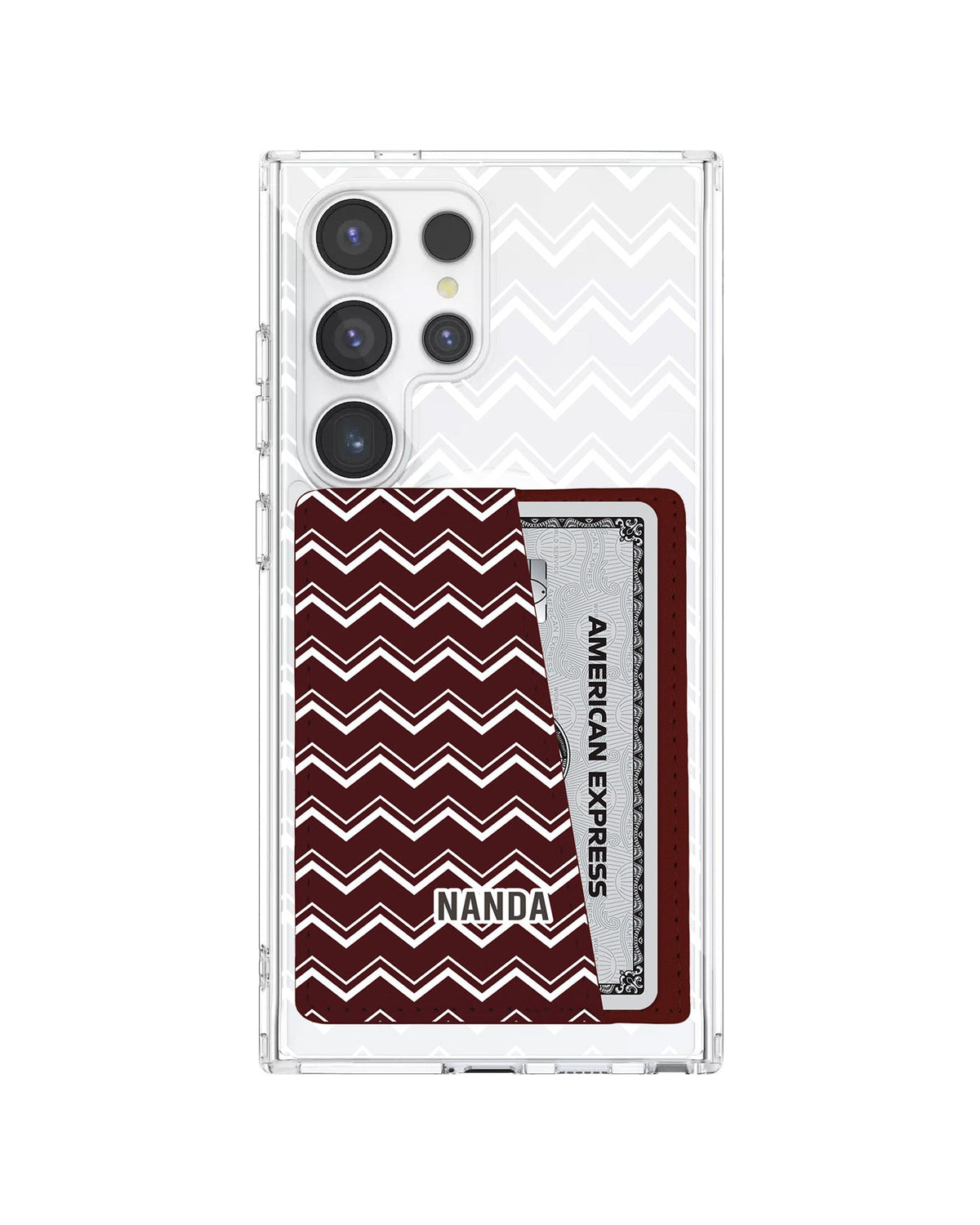Android Leather Wallet Case - Lavender Zigzag