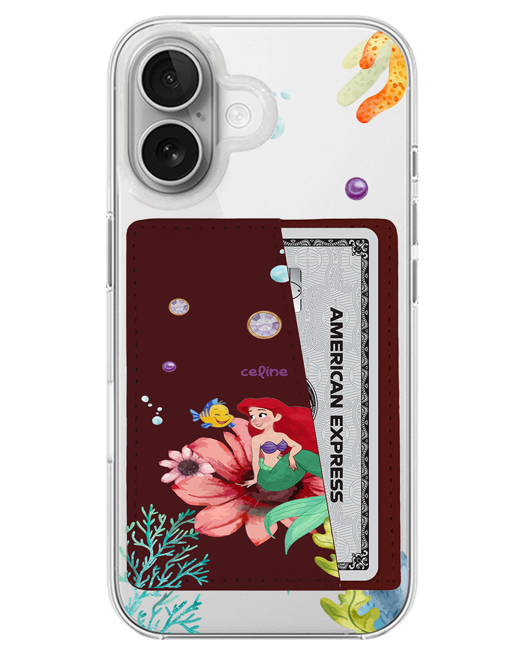 iPhone Leather Wallet Case - Little Mermaid