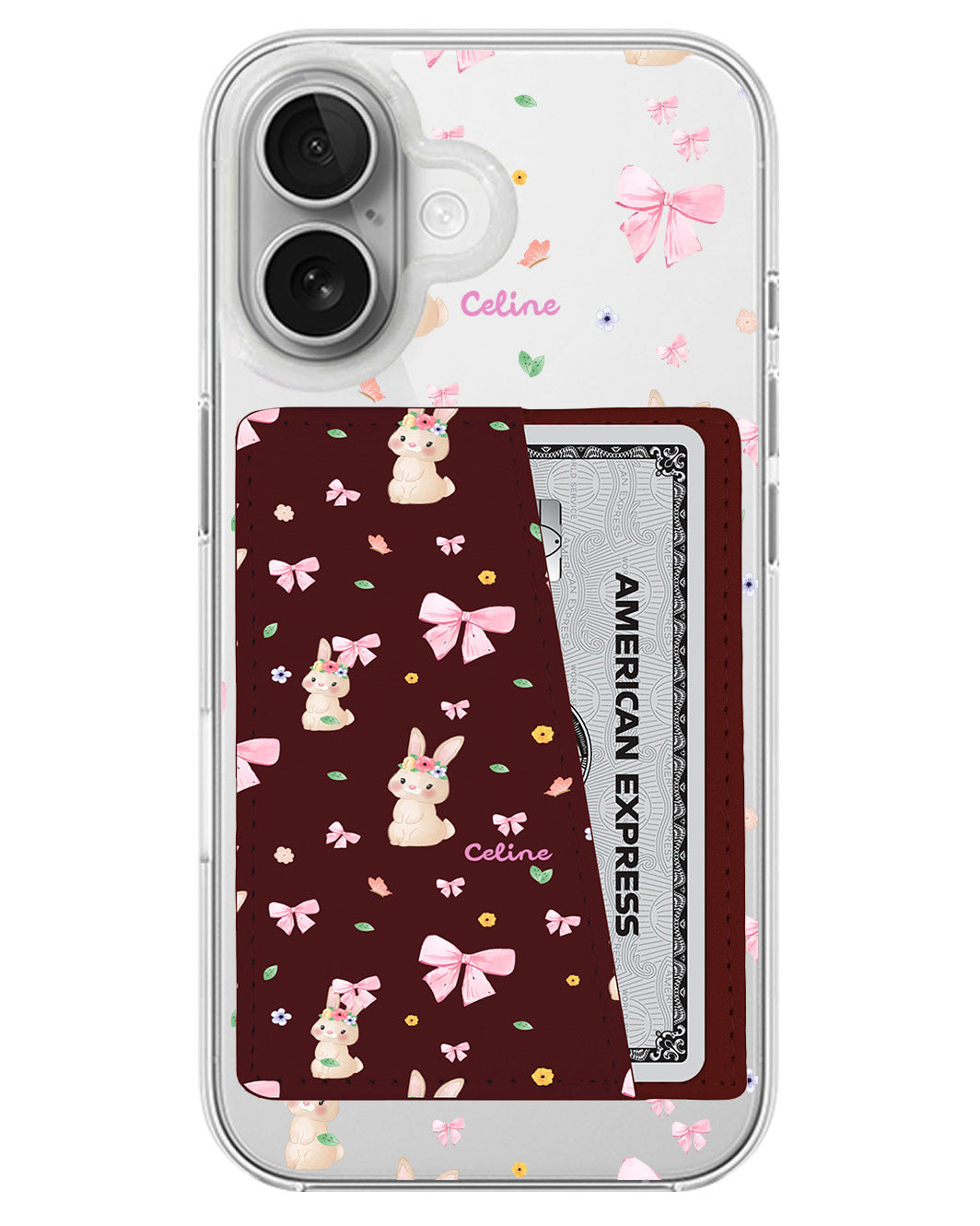 iPhone Leather Wallet Case - Bunny Coquette