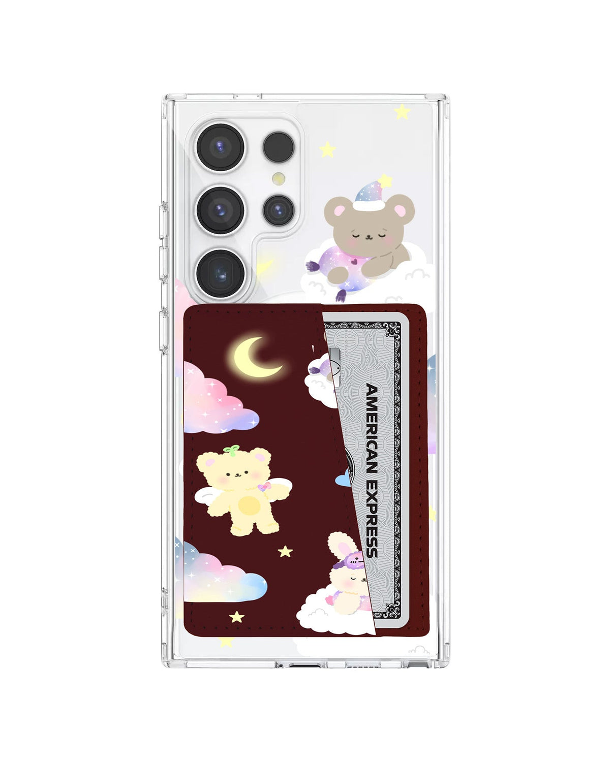Android Leather Wallet Case - Sleeping Teddy