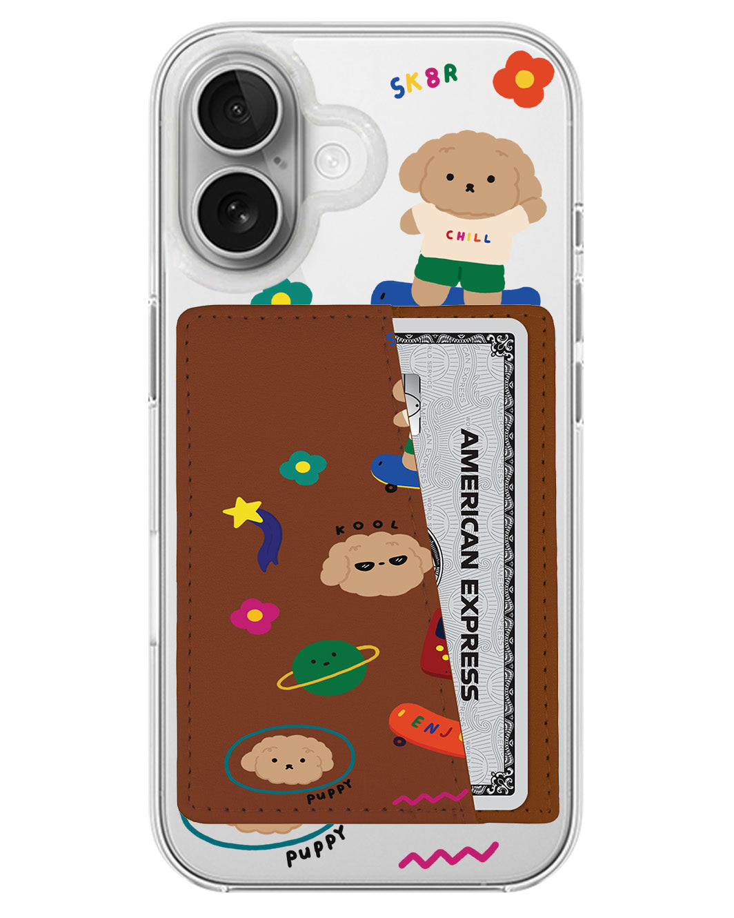 iPhone Leather Wallet Case - Puppy Life