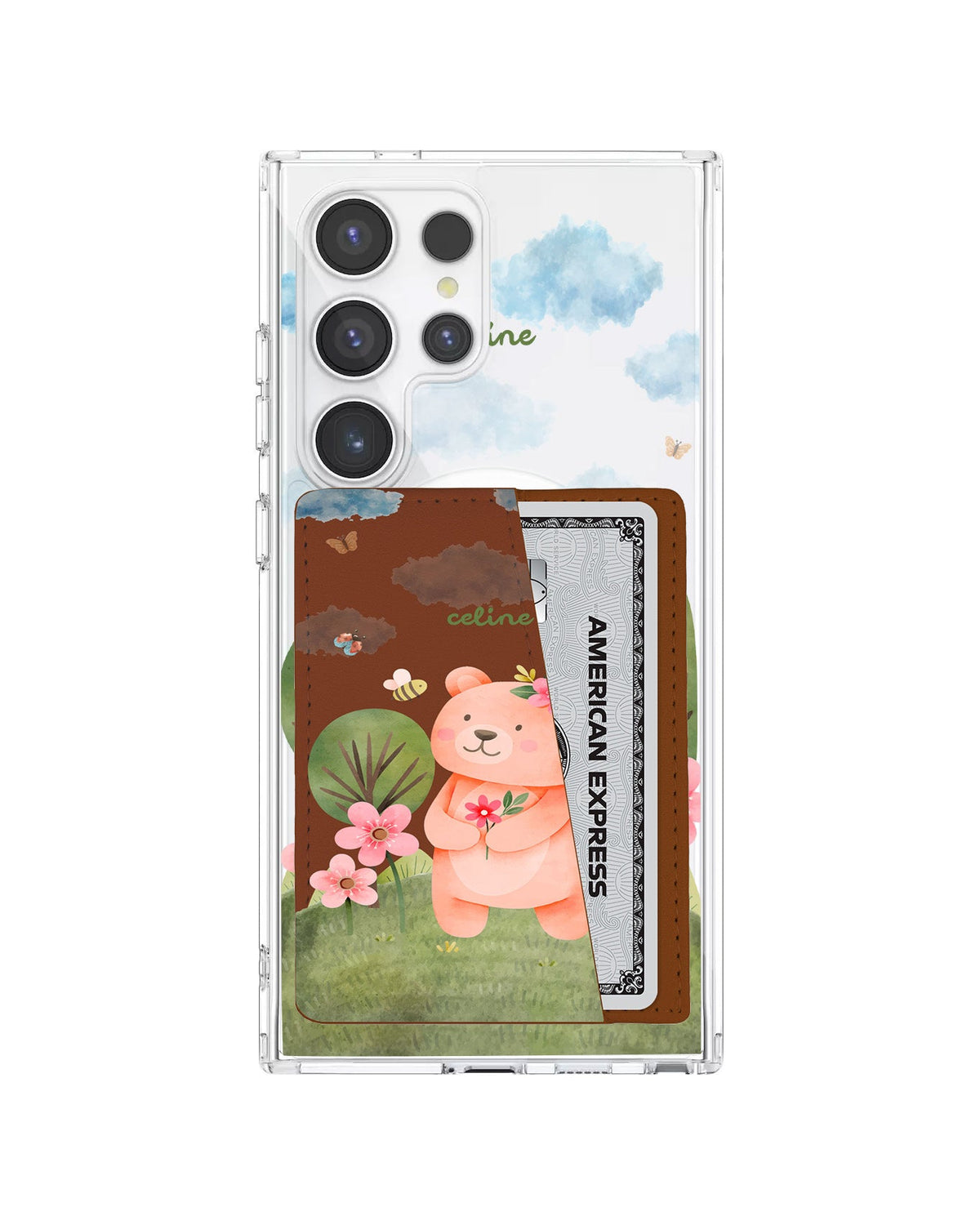Android Leather Wallet Case - Bear In Spring