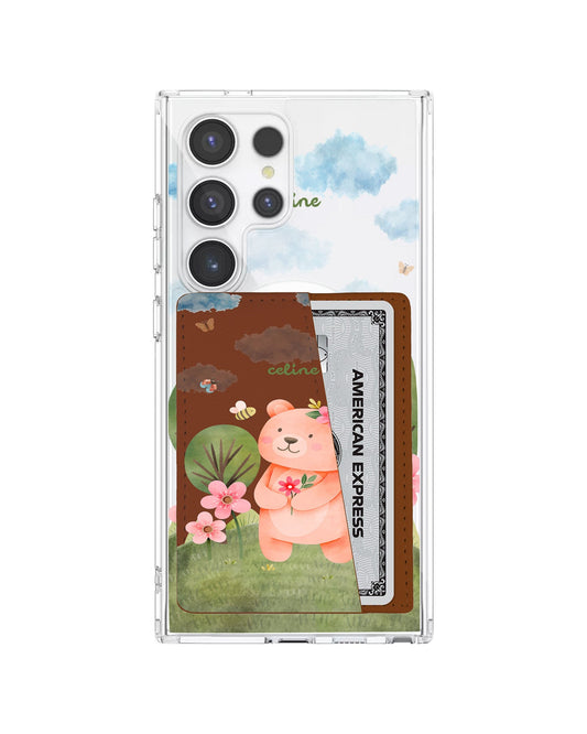 Android Leather Wallet Case - Bear In Spring