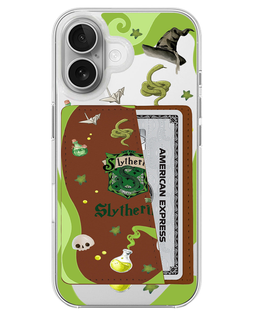 iPhone Leather Wallet Case - Slytherin