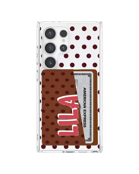 Android Leather Wallet Case - Midnight Dots