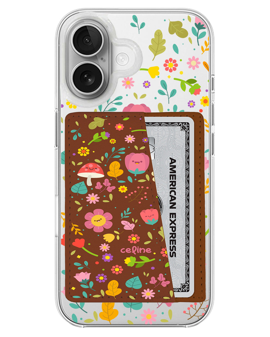 iPhone Leather Wallet Case - Fun Floral