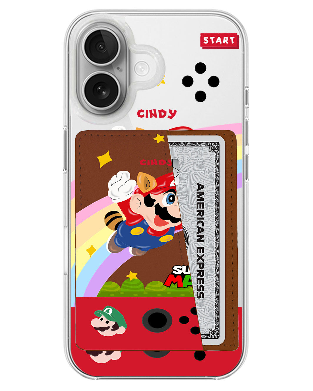 iPhone Leather Wallet Case - Super Swing Mario