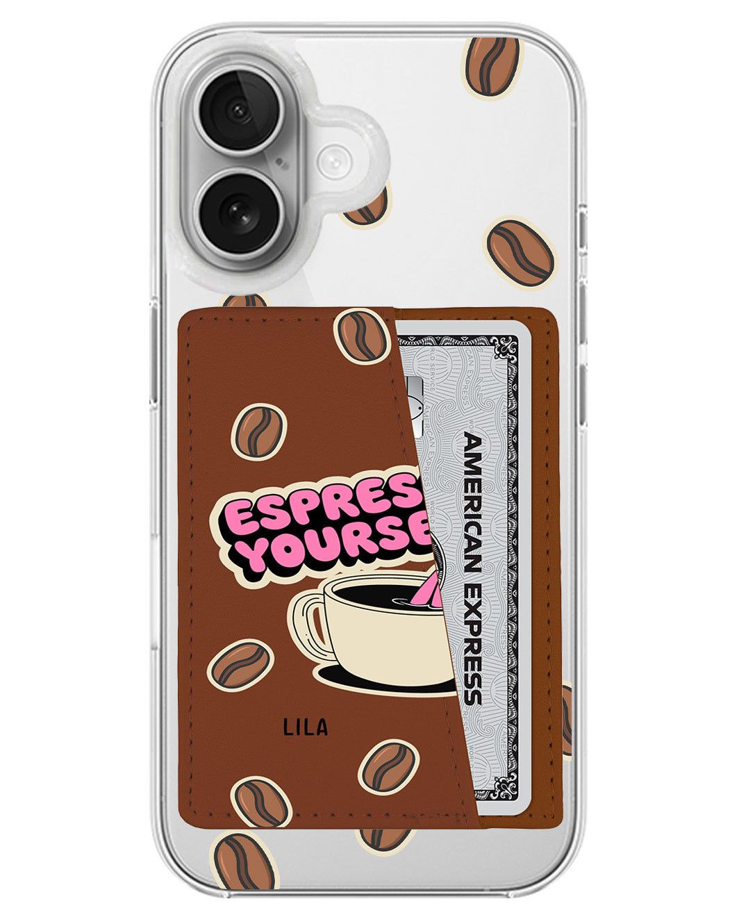 iPhone Leather Wallet Case - Espresso Yourself