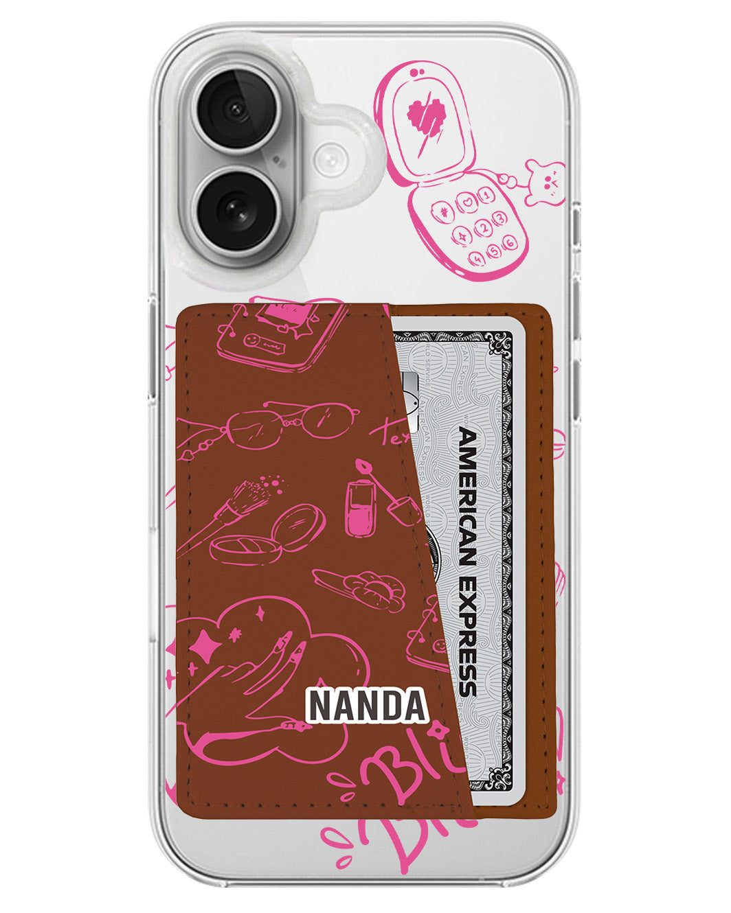 iPhone Leather Wallet Case - Girly Notes