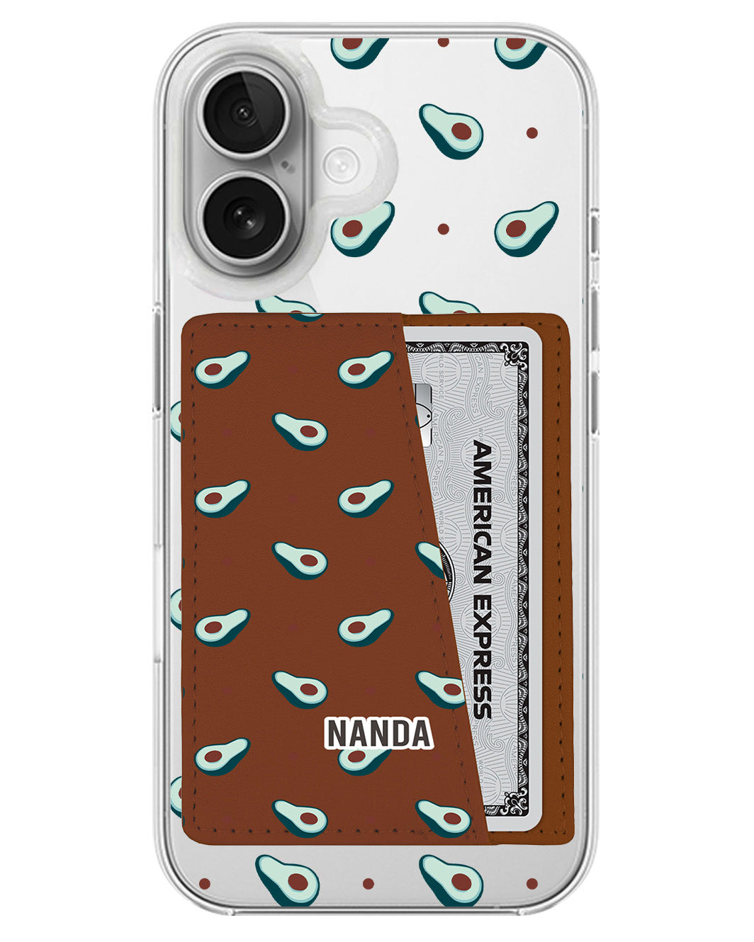 iPhone Leather Wallet Case - Avocado Dreams