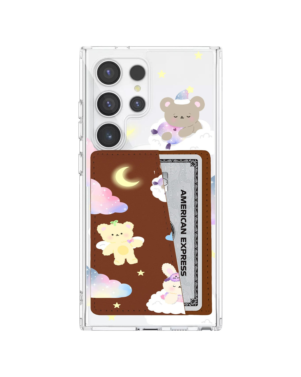 Android Leather Wallet Case - Sleeping Teddy