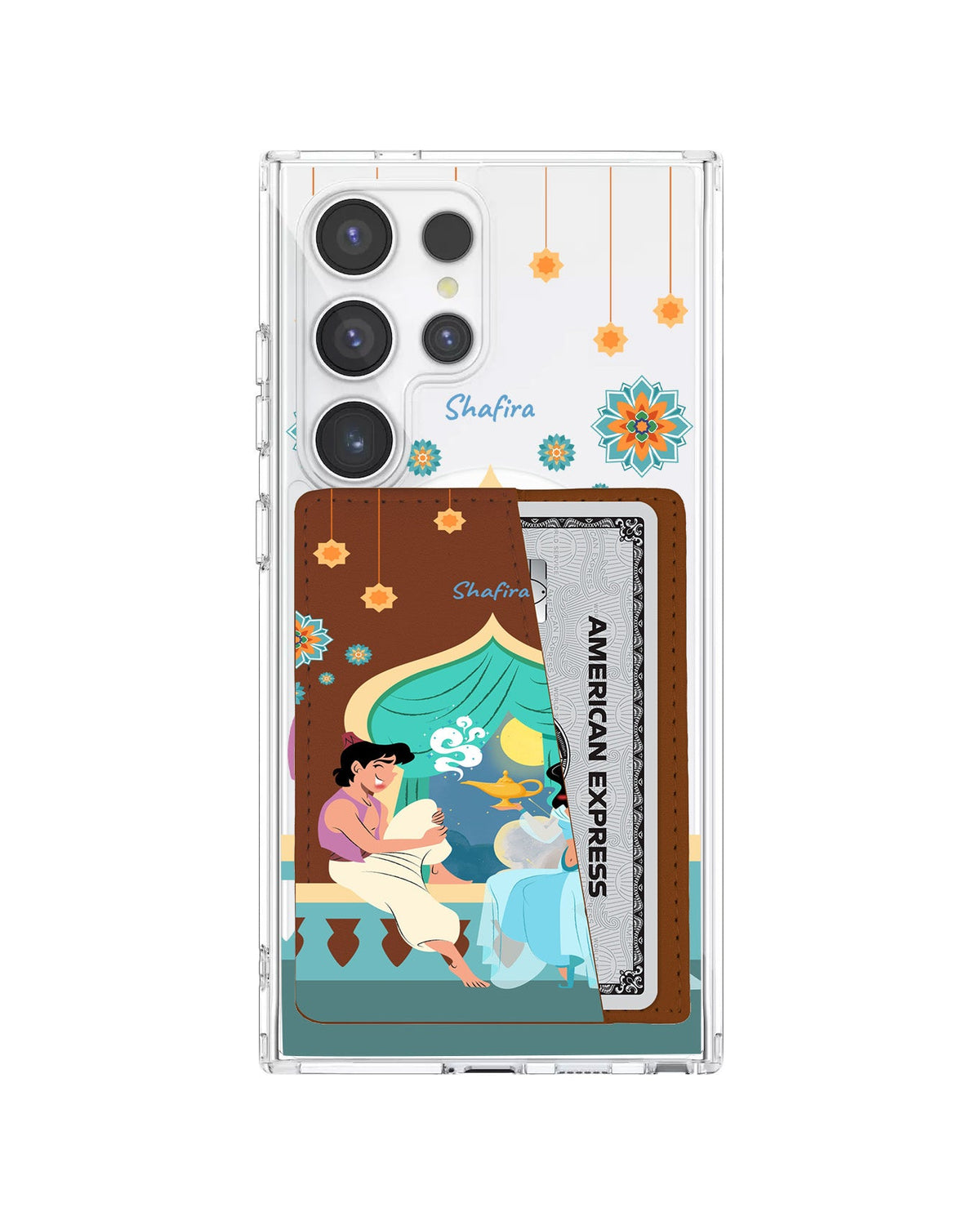 Android Leather Wallet Case - Aladdin With Jasmin