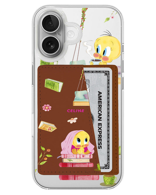 iPhone Leather Wallet Case - Tweety Fantasy