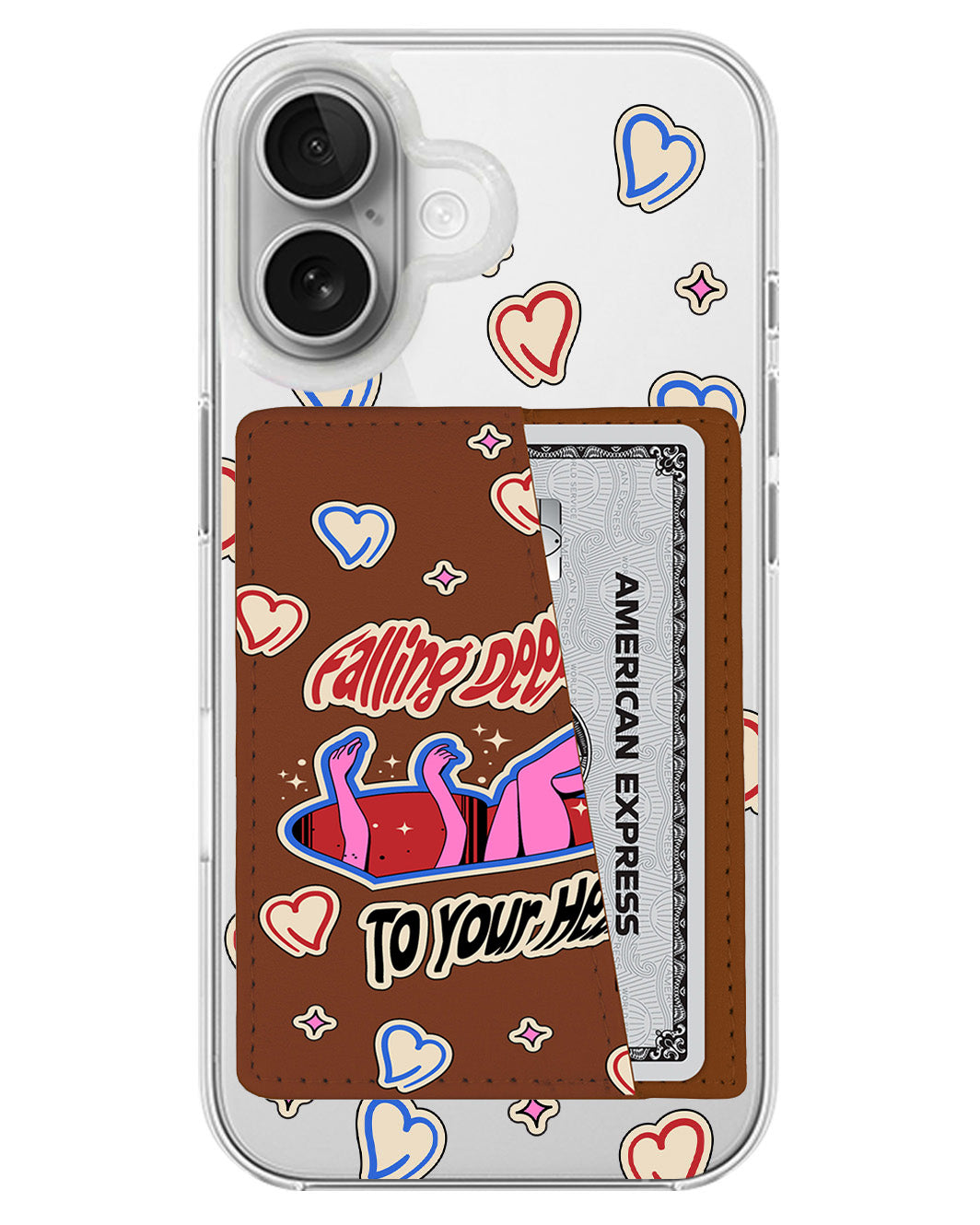 iPhone Leather Wallet Case - Falling Deeper