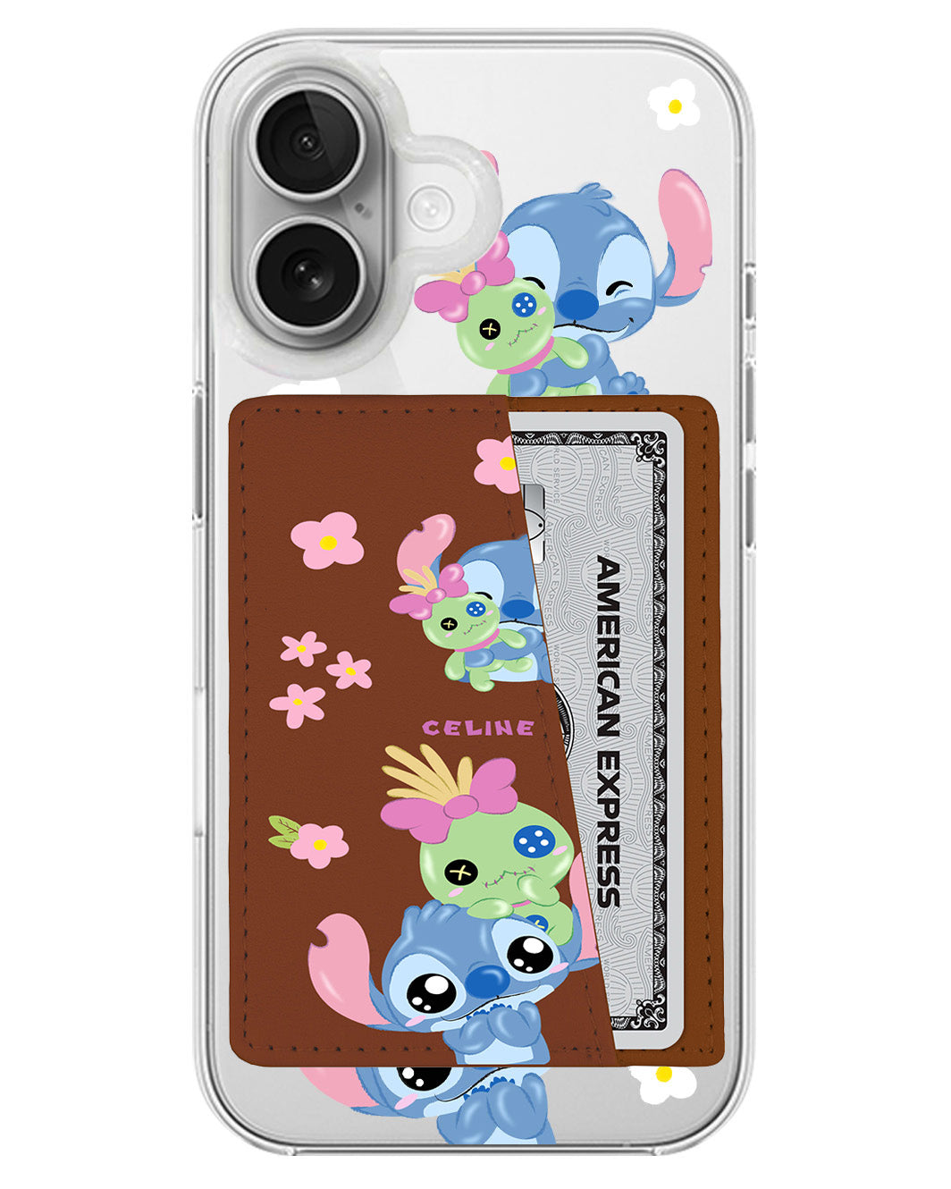 iPhone Leather Wallet Case - Cute Stitch