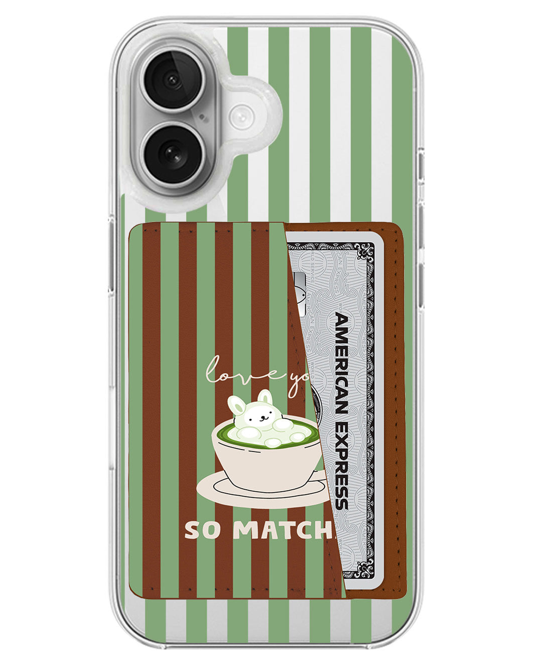 iPhone Leather Wallet Case - Matcha Love
