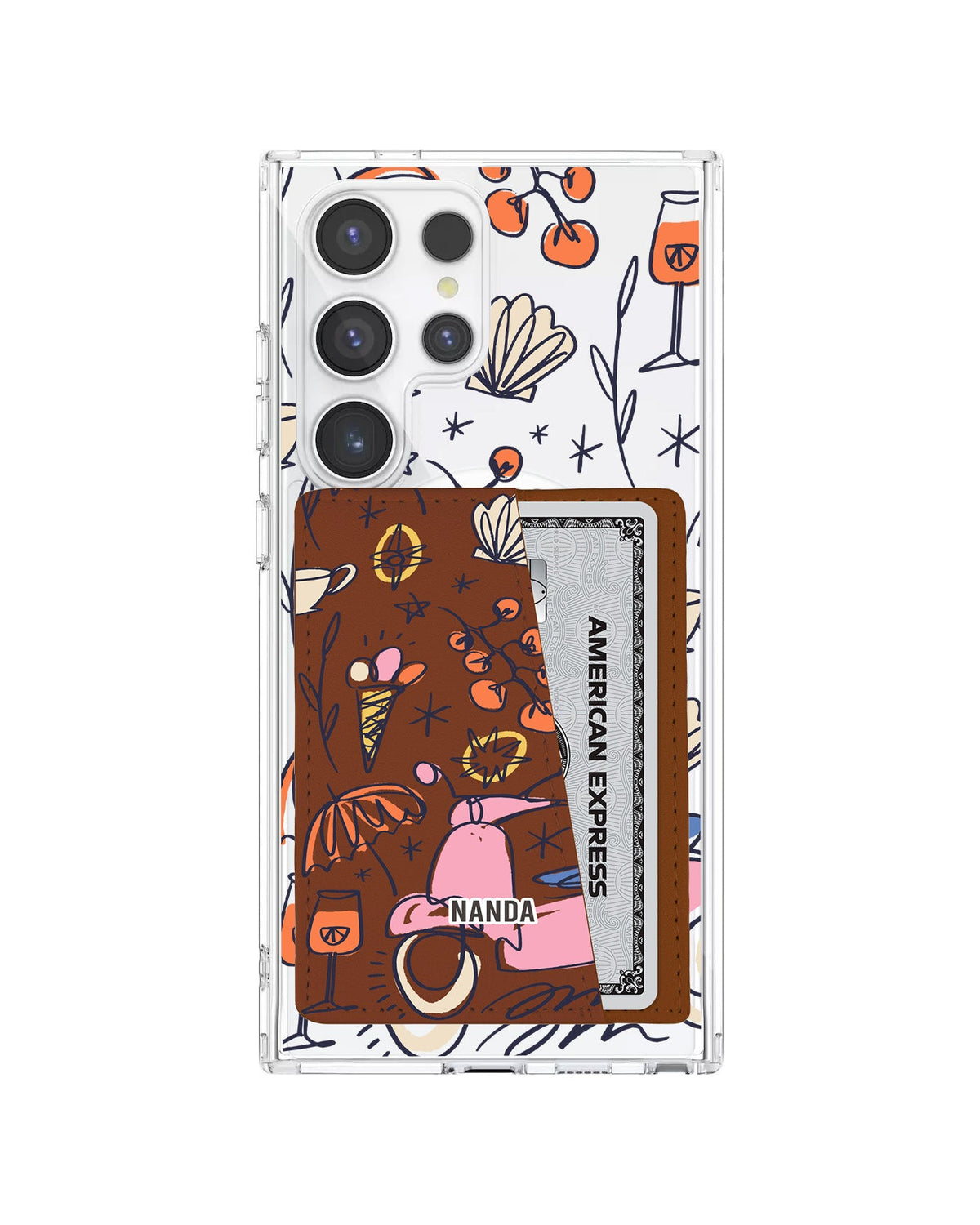 Android Leather Wallet Case - Vacation Scribbles