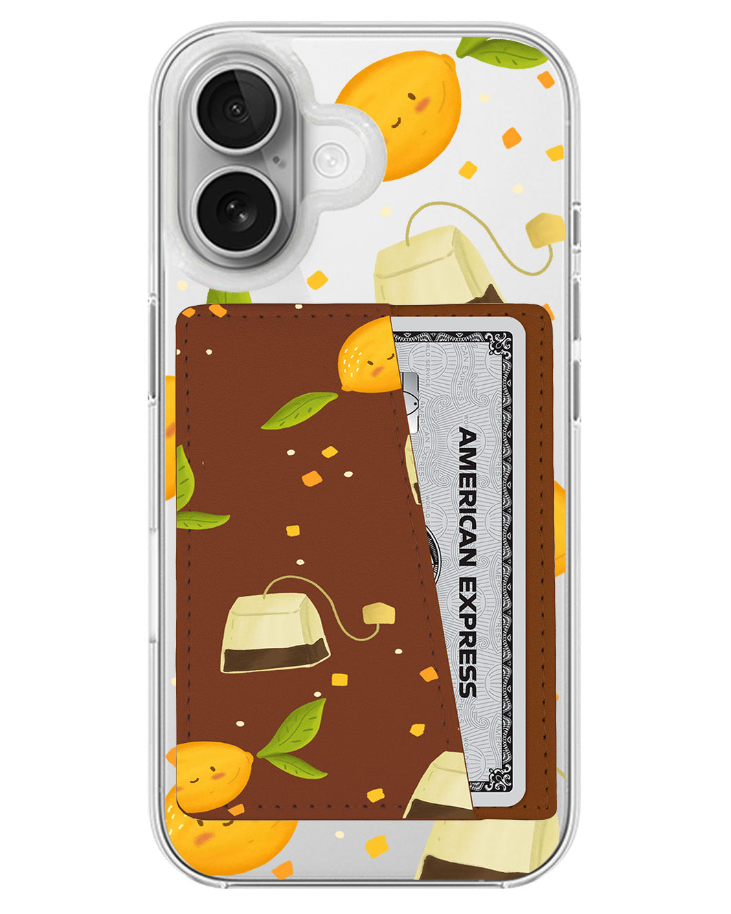iPhone Leather Wallet Case - Lemon Tea