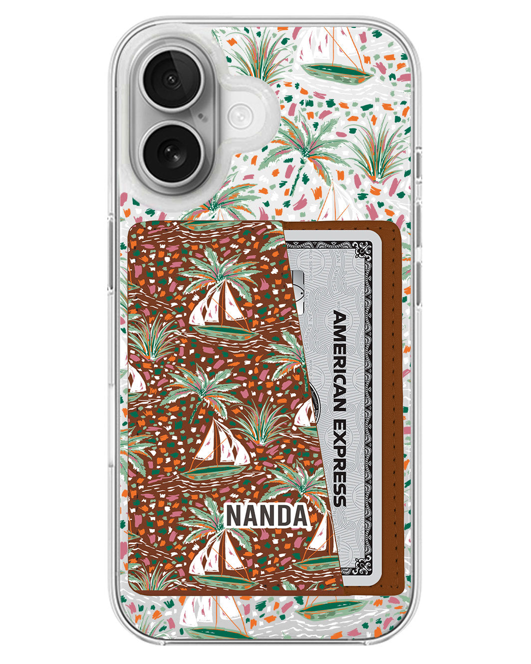 iPhone Leather Wallet Case - Sea Canvas