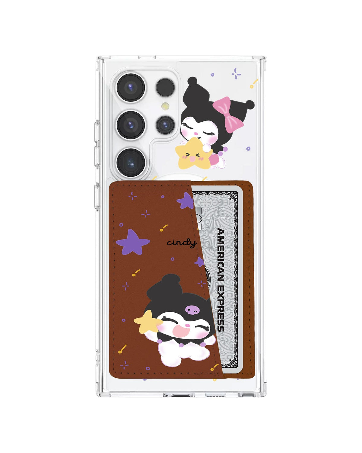 Android Leather Wallet Case - Kuromi Star