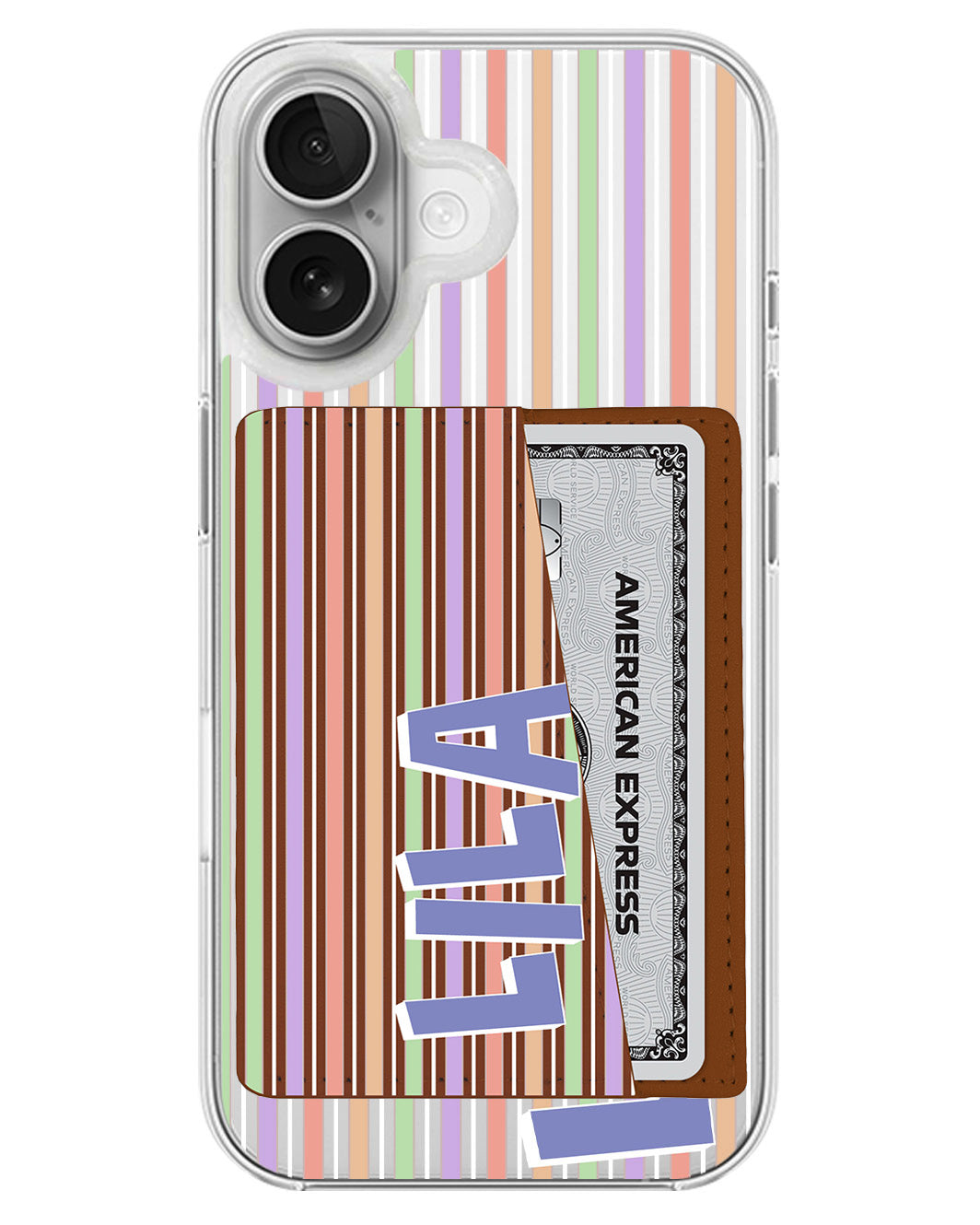 iPhone Leather Wallet Case - Rainbow Linen