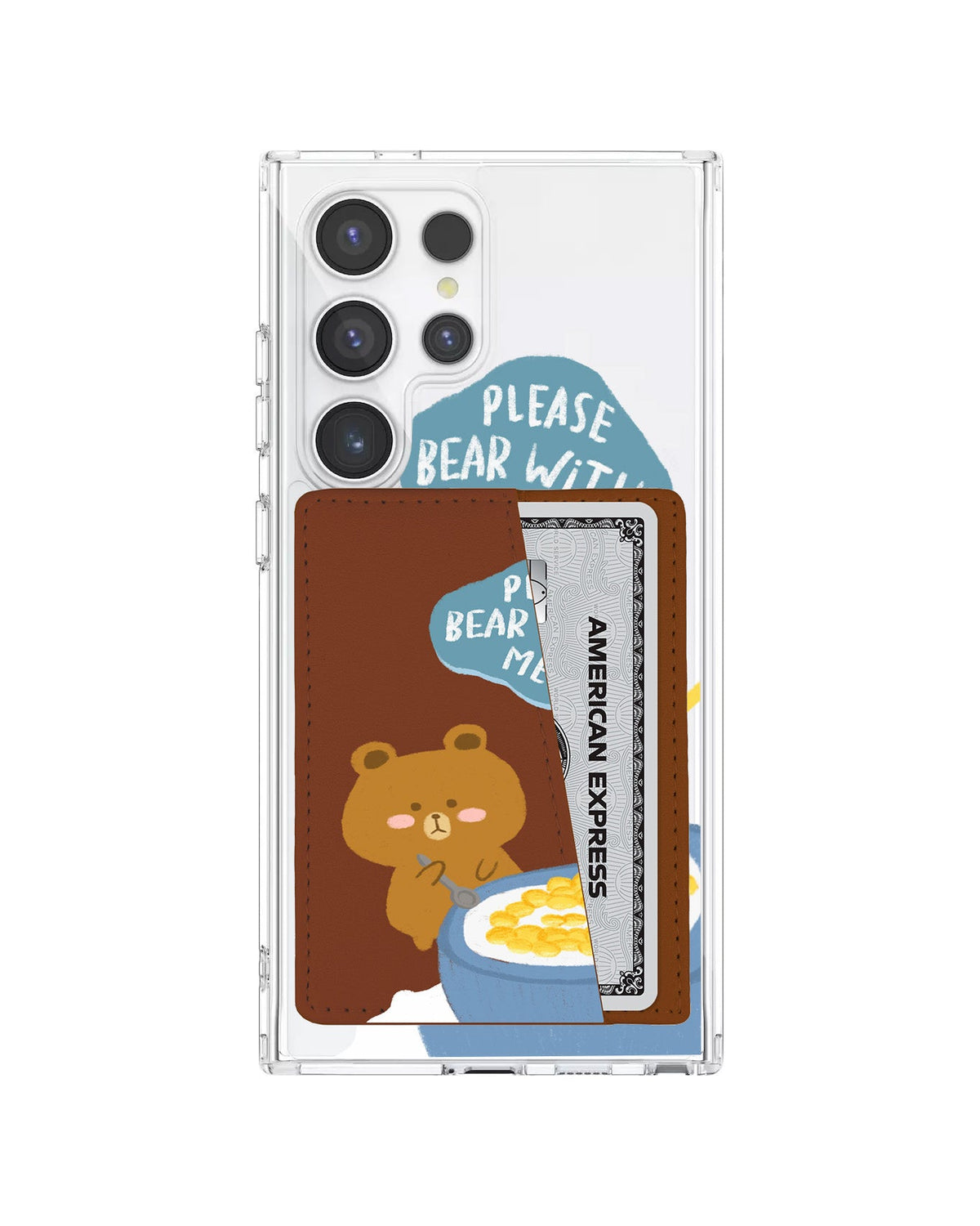 Android Leather Wallet Case - Bear Cereal