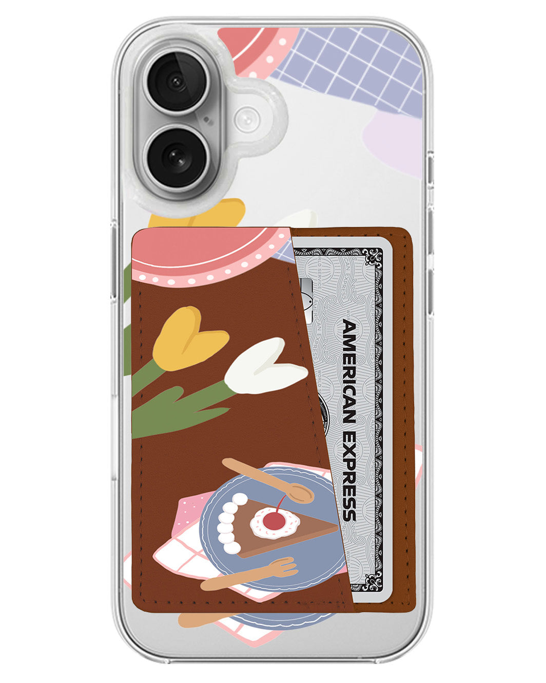 iPhone Leather Wallet Case - Picnic Day Cake