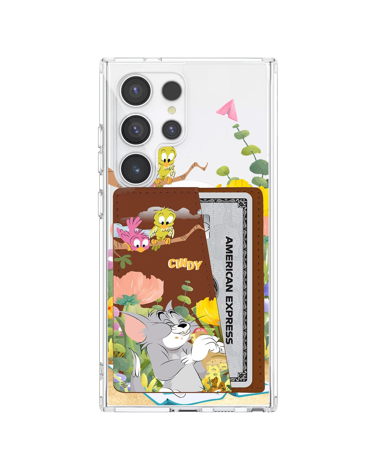 Android Leather Wallet Case - Tom And Jerry Picnic
