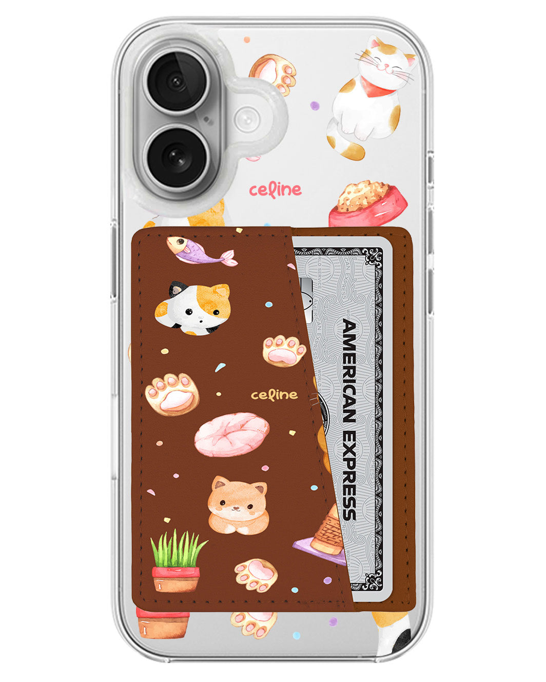 iPhone Leather Wallet Case - Play With Kitty