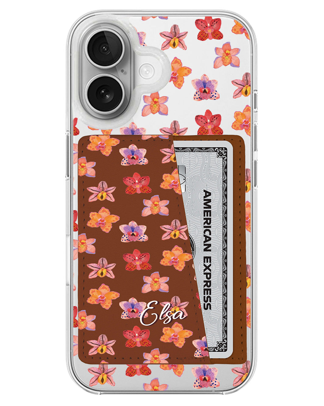 iPhone Leather Wallet Case - Floral Twilight