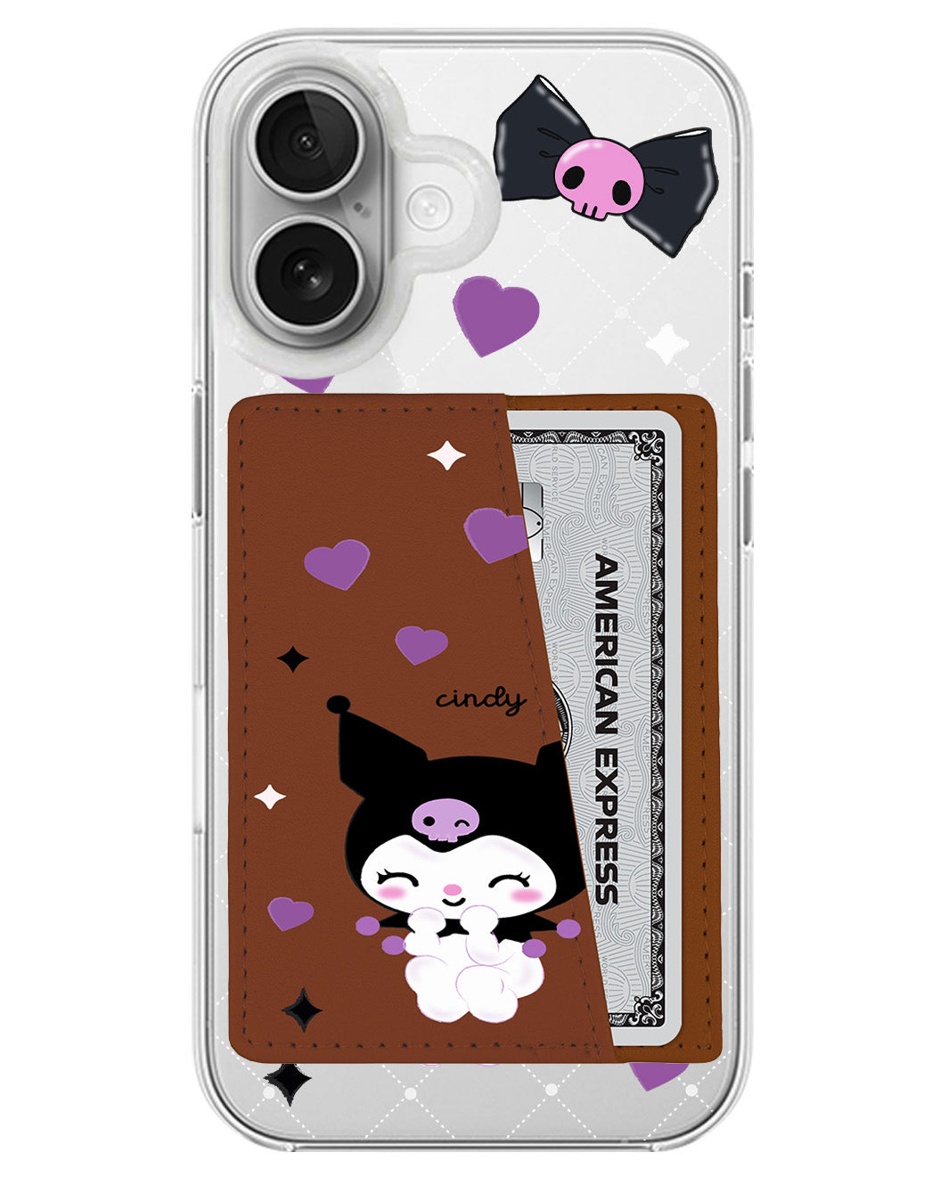 iPhone Leather Wallet Case - Naughty Kuromi