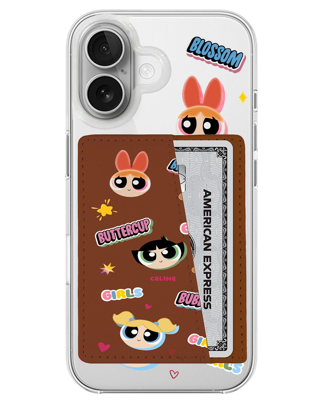 iPhone Leather Wallet Case - Power Puff Girls