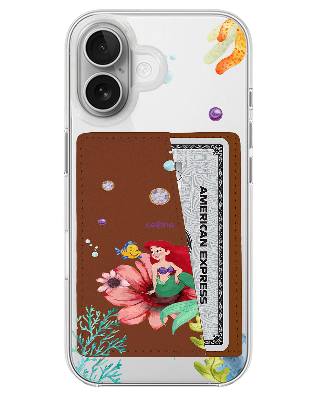 iPhone Leather Wallet Case - Little Mermaid