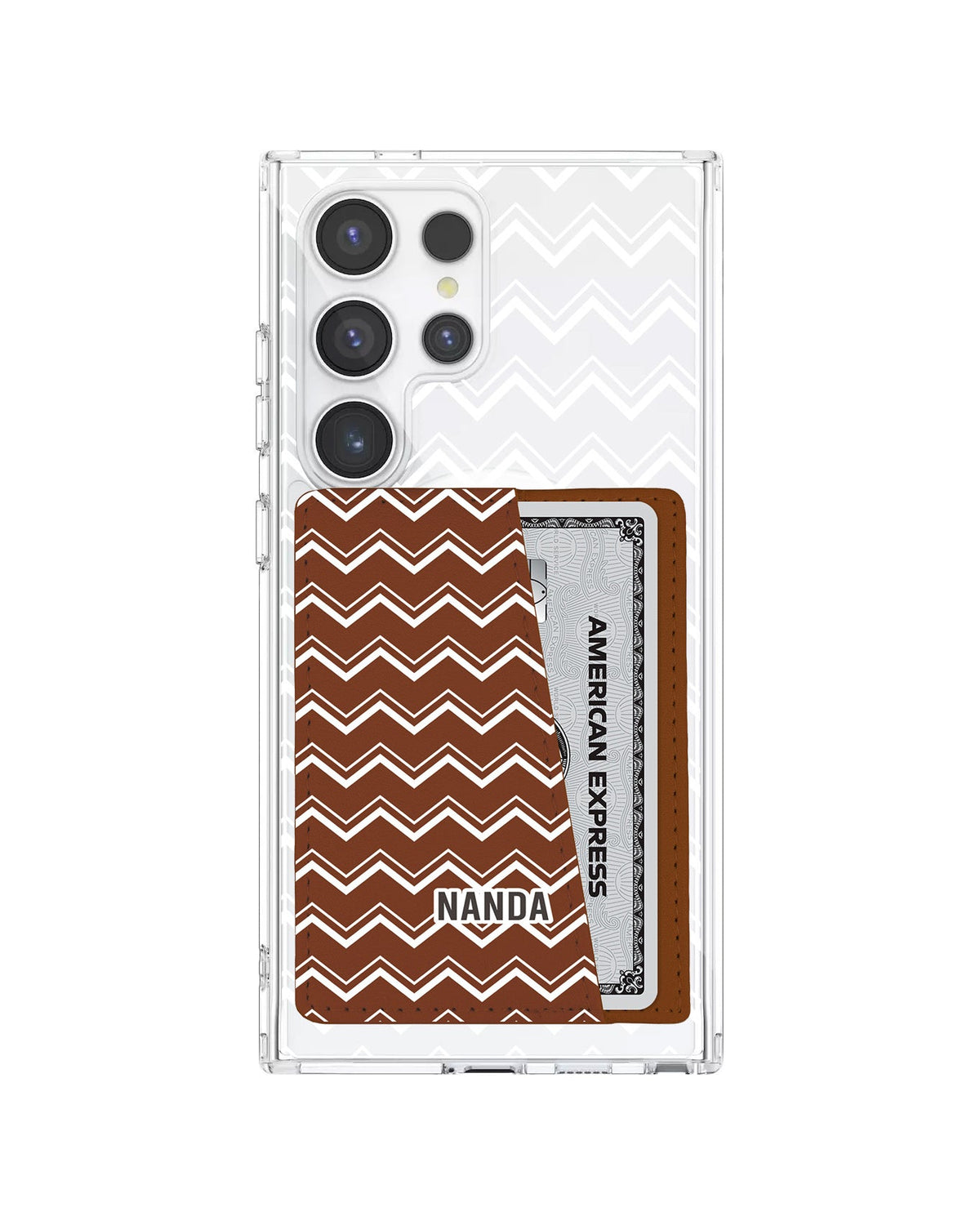 Android Leather Wallet Case - Lavender Zigzag